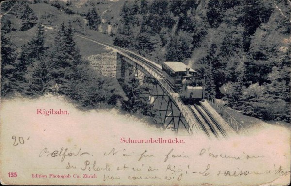 Schnurtobelbrücke, Rigibahn Vorderseite