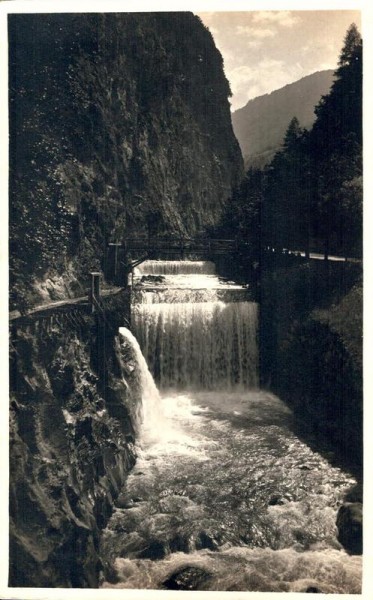 Ragaz, Taminaschlucht-Wasserfall. 1924 Vorderseite