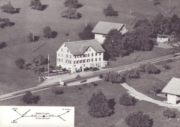 Gasthaus Frohe Aussicht, Gerbertingen am Ricken SG  -  Flugaufnahmen Vorderseite