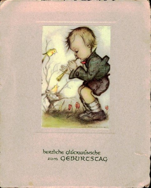 Glückwünsche zum Geburtstag um 1950 Vorderseite