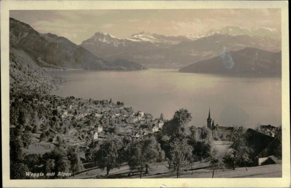 Weggis mit Alpen Vorderseite