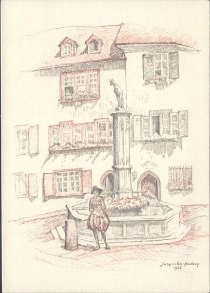 Basel, Gemsbergbrunnen, Saridon Vorderseite