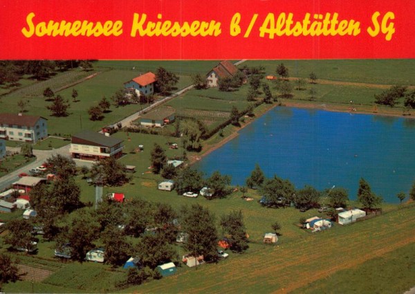 Autobahncamping an der Route Bodensee - Lichtenstein - Chur, Kriessern SG - Flugaufnahmen Vorderseite