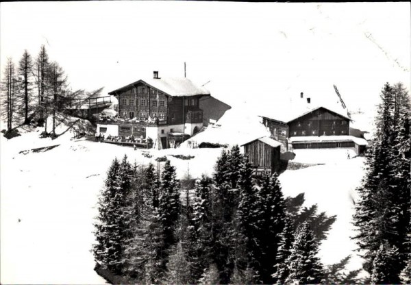 Davos, Gasthaus Strela, Flugaufnahme Vorderseite