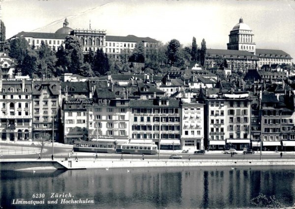 Zürich. Limmatquai und Hochschulen Vorderseite