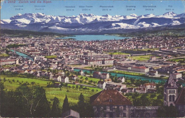Zürich und die Alpen