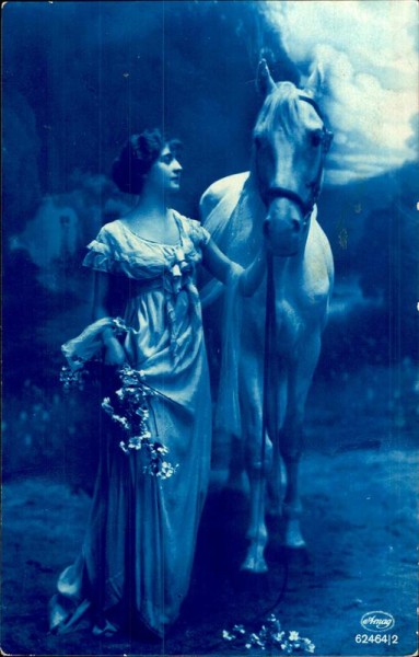 Frau mit Pferd Vorderseite