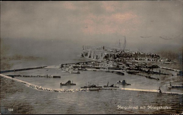 Helgoland mit Kriegshafen Vorderseite