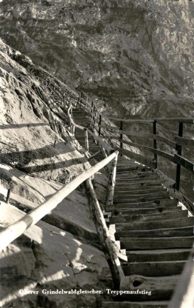 Oberer Grindelwaldgletscher, Treppenaufstieg Vorderseite