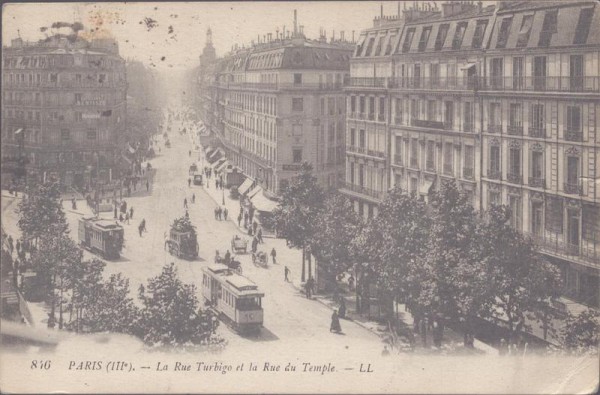 Paris, La Rue Turbigo et la Rue du Temple Vorderseite