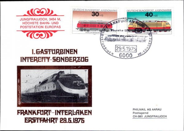 Frankfurt - Interlaken, Sonderzug 1975 Vorderseite
