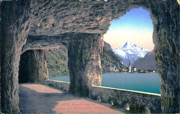 Axenstrasse - Flüelen und Bristenstock (3074 m) Vorderseite