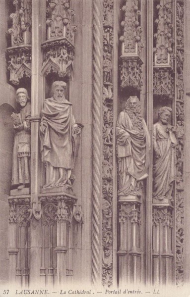 Lausanne - La Cathédral - Portail d'entrée