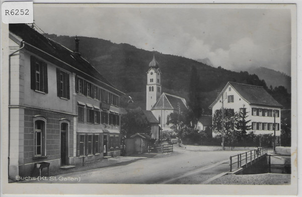 Buchs SG - Dorfpartie mit Kirche