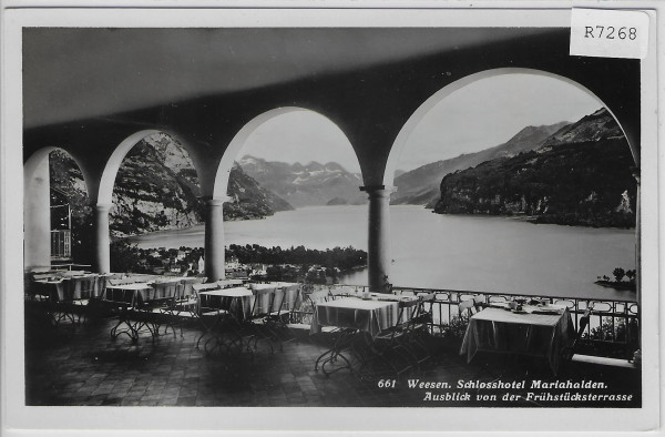 Weesen - Schlosshotel Mariahalden Ausblick von der Frühstücksterrasse