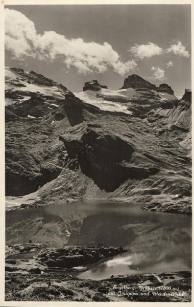 Engelberg. Trübsee mit Jochpass und Wendenstöcke. 1934 Vorderseite