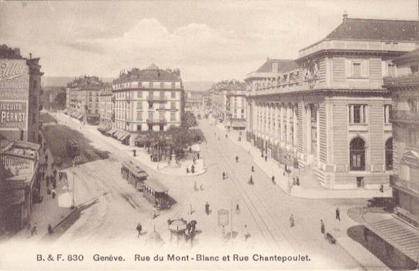 Genève - Rue du Mont-Blanc et Rue Chantepoulet