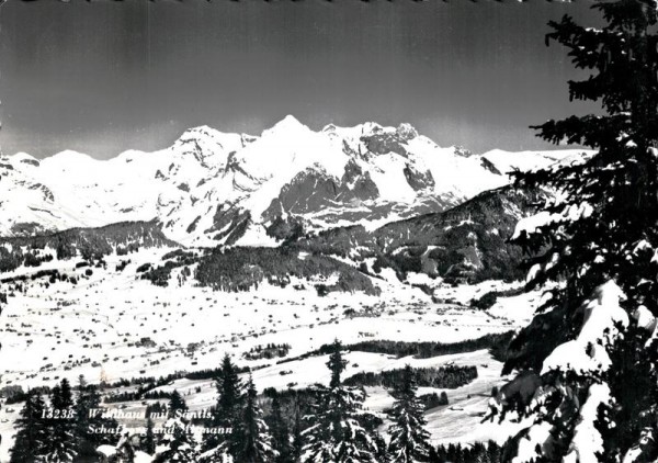 Wildhaus mit Säntis, Schafberg und Altmann Vorderseite