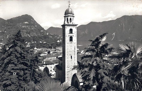 Lugano, Cattedrale S. Lorenzo e Monte Brè Vorderseite