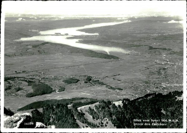 Blick vom Speer gegen den Zürichsee Vorderseite