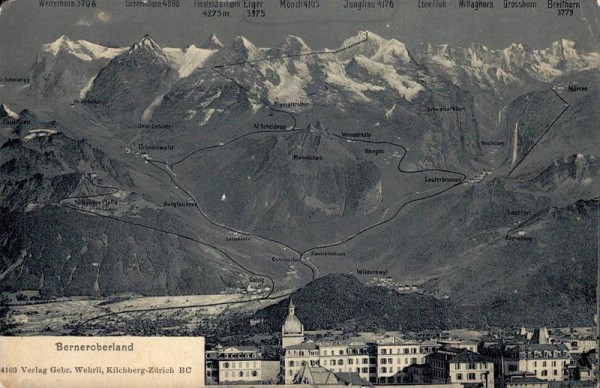 Berneroberland mit den Alpen Vorderseite