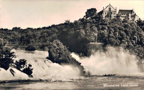 Rheinfall mit Schloss Laufen. 1947 Vorderseite