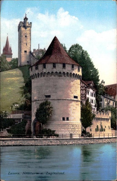 Luzern.  Nölliturm und Luginsland. Vorderseite