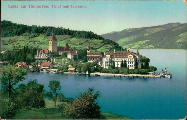 Spiez am Thunersee/Schloss und Spiezerhof Vorderseite