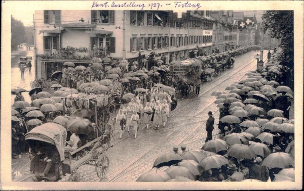 St. Gallen, verregneter Umzug 1927 Vorderseite