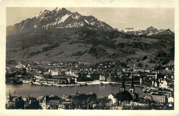 Luzern und der Pilatus Vorderseite