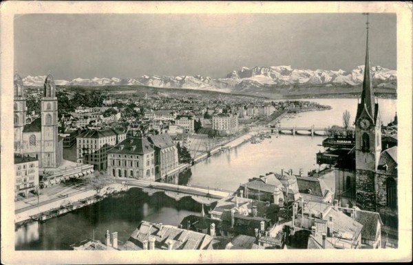 Zürich und die Alpen Vorderseite