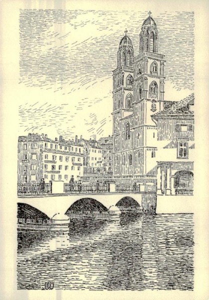 Zürich, Grossmünster Vorderseite