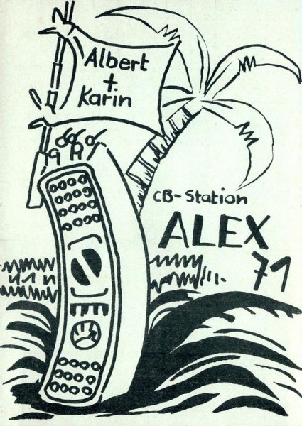 QSL- Karte, Alex 71, Ebikon Vorderseite