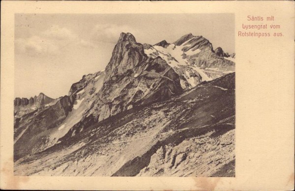 Säntis mit Lysengrat vom Rotsteinpass aus Vorderseite