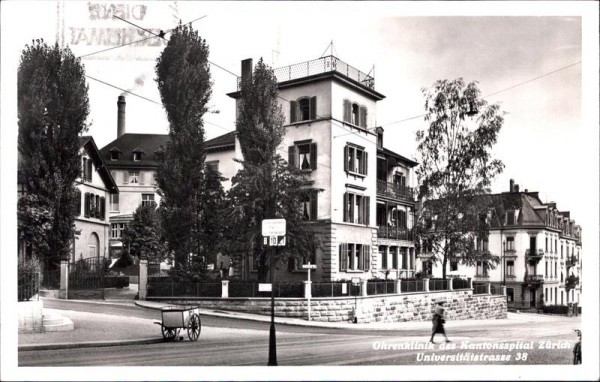 Zürich, Ohrenklinik des Kantonsspitals Vorderseite