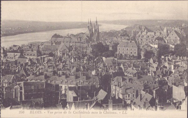 Blois, Vue prise de la Cathédrale vers le Château