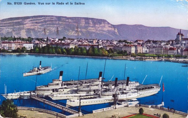 Genève. Vue sur la Rade et le Salève