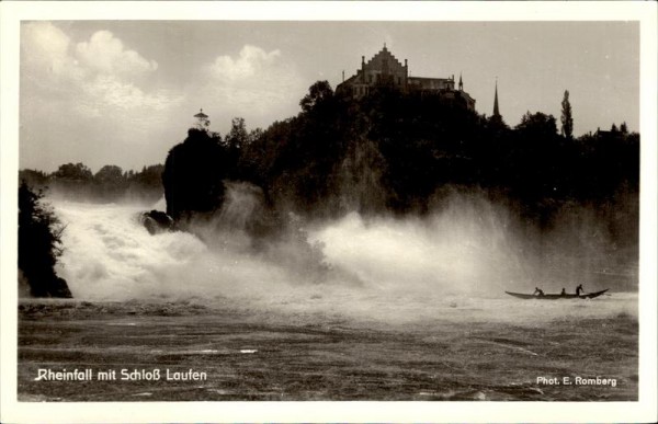 Rheinfall mit Schloss Laufen. Vorderseite