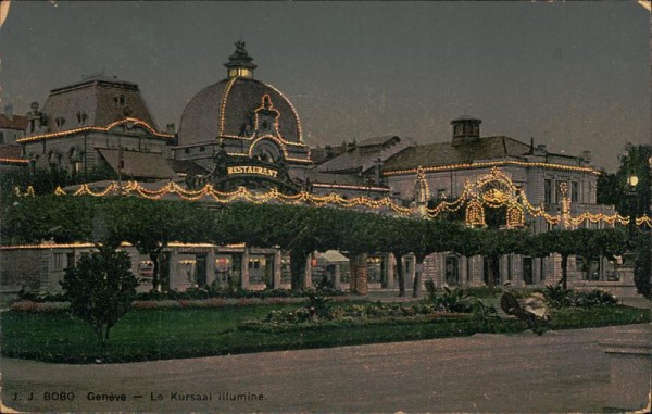 Genève - Le Kursaal illuminé. Vorderseite