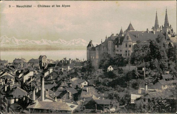 Château et les Alpes/Neuchâtel Vorderseite