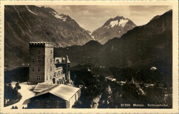 Maloja.  Schlosshotel. Vorderseite