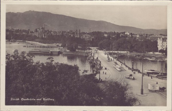 Zürich, Quaibrücke und Uetliberg