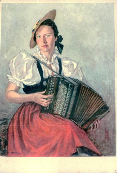 Henri chatillon, Handorgelspielerin Vorderseite