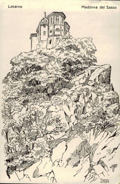 Madonna del Sasso, Locarno (Federzeichnung von L. Ammann) Vorderseite