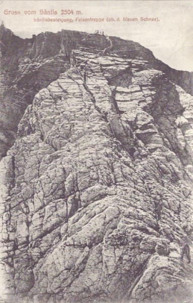 Gruss vom Säntis. Besteigung (Felsentreppe). 1912
