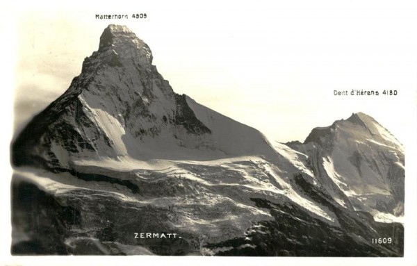 Matterhorn und Dent d'Hérens Vorderseite
