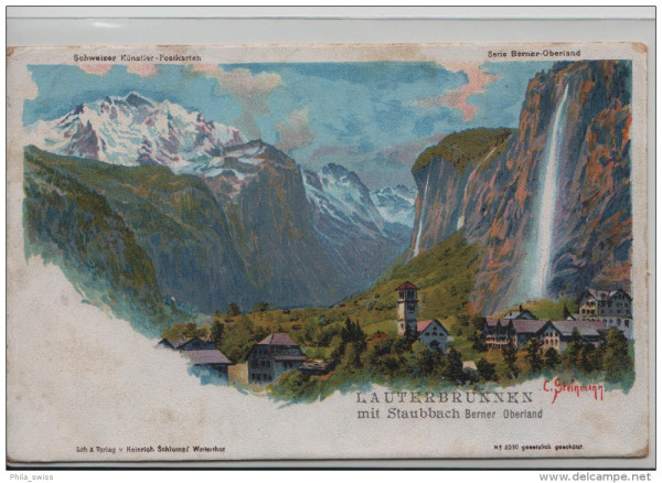 Lauterbrunnen mit Staubbach - C. Steinmann No. 2050