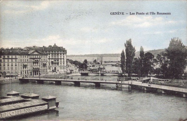 Genève - Les Ponts et l'Ile Rousseau