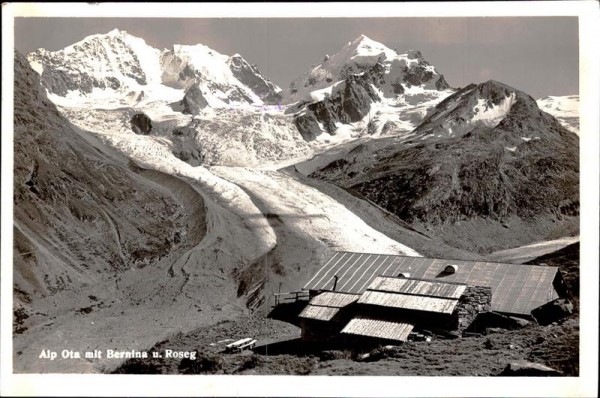 Alp Ota mit Bernina und Roseg Vorderseite