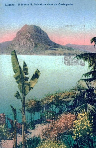 Lugano. Il Monte S. Salvatore visto Castagnola. 1919 Vorderseite